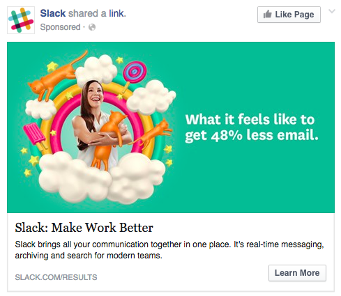 Perfect Facebook Ad by Slack