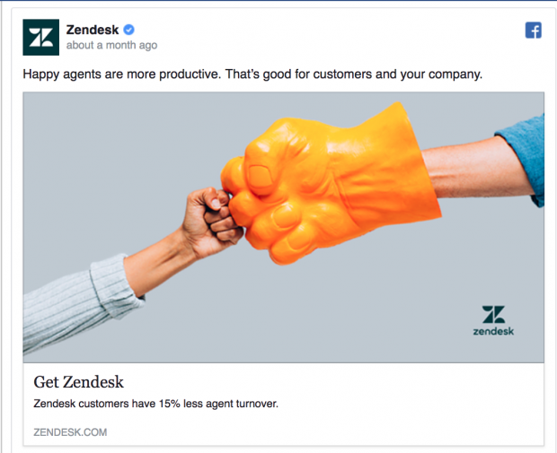 Perfect Facebook Ad by Zendesk