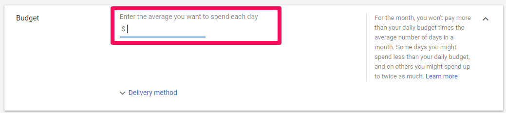 maximum daily budget google ads
